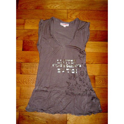 Tunique Sans Manche Col V Avec Cordelette De Serrage Taille Marron Motif Fleur Limited Edition Doré Vitamine Taille 12 Ans