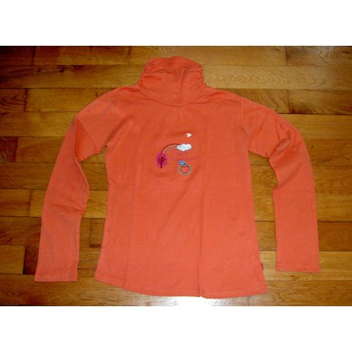 Sous-Pull Orange Motif Nature Arbre Pomme Nuage Un Voyage Extraordinaire Sergent Major Taille 10 Ans.