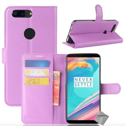 Housse Etui Coque Pochette Portefeuille Pour Oneplus 5t + Film Ecran - Mauve