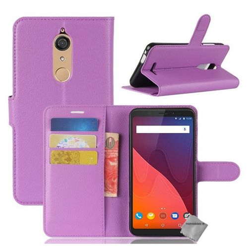 Housse Etui Coque Pochette Portefeuille Pour Wiko View + Film Ecran - Mauve