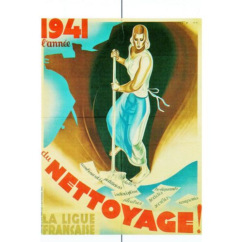 Ww2 - Photo Affiche Vichyste - 1941 L'année Du Nettoyage