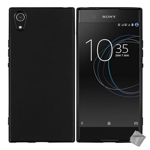 Housse Etui Coque Pochette Silicone Gel Fine Pour Sony Xperia Xa1 Plus + Verre Trempe - Noir
