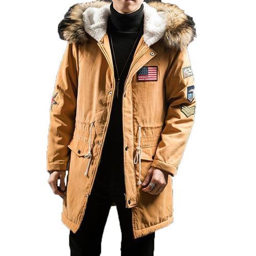 Parka Homme De Cordon De Serrage A La Taille Manteau Hommes A Fourrure Capuche Doudoune Homme D Hiver Rakuten