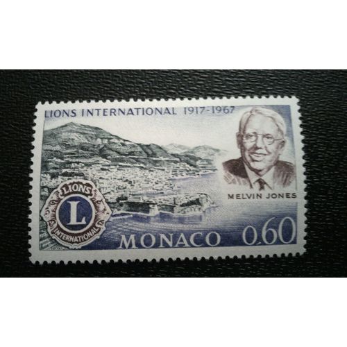 Timbre Monaco (Yt 725 ) 1967 Vue De Monte Carlo; Melvin Jones, Fondateur; Emblème