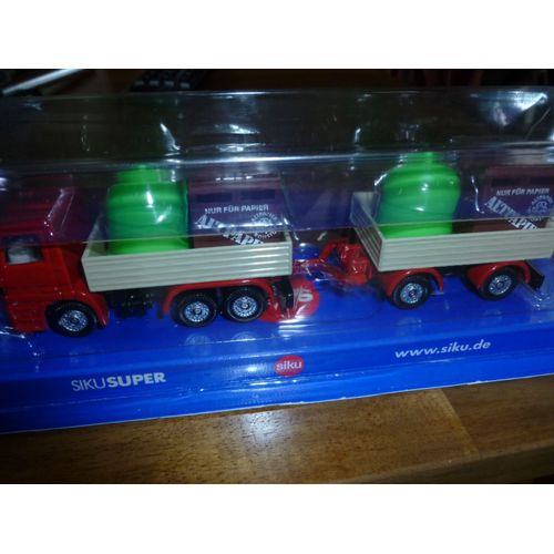 Camion Benne + Remorque Container Recyclage - 1/87 Ème-Siku-Siku