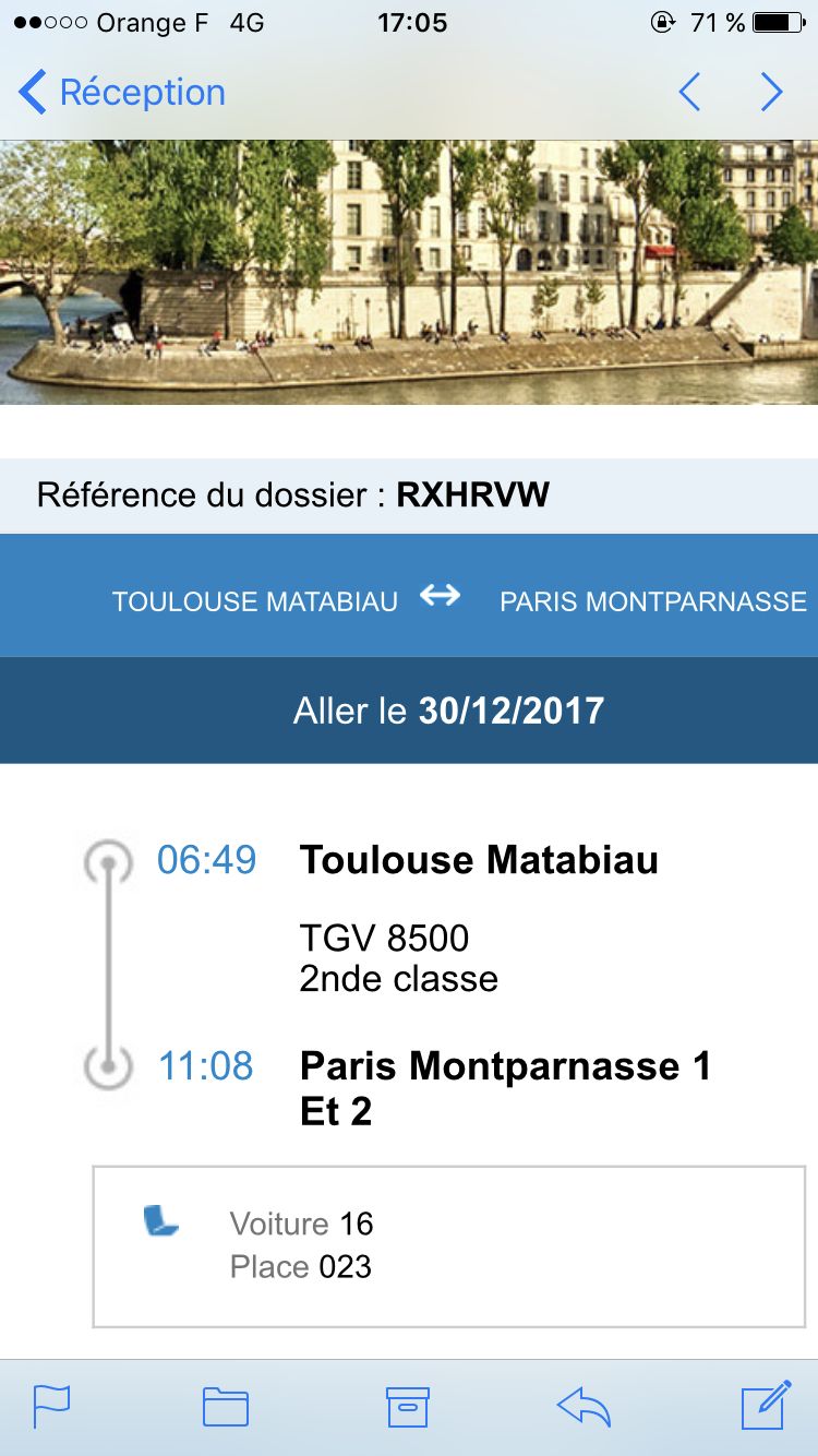 Billet Train Paris d’occasion  Plus que 4 à 60%