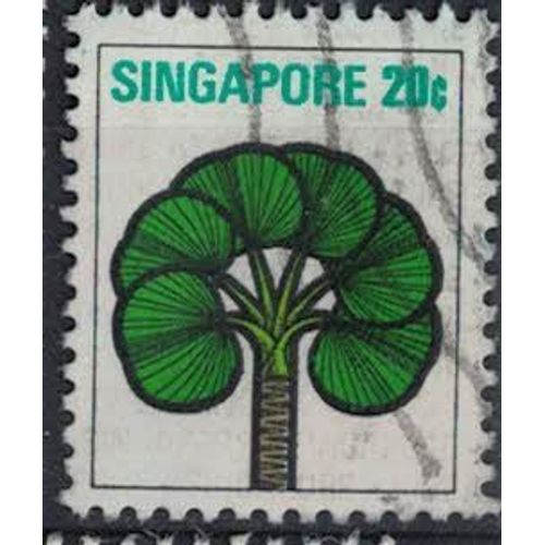 Singapour 1973 Oblitéré Used Plante Licuala Grandis Palmier Cuillère Su