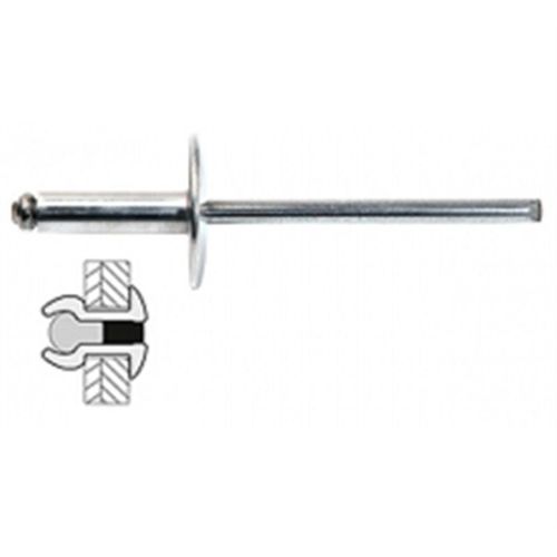 Rivets Alu / Acier Tete Large - 4.8 x 30 mm