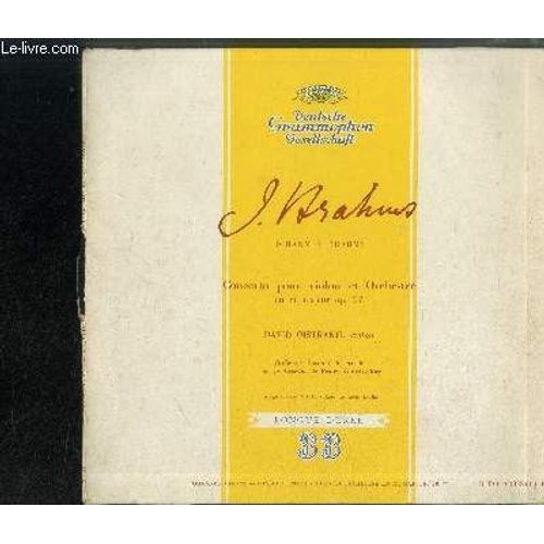 Disque Vinyle 33t : Concerto Pour Violon Et Orchestre En Ré Majeur Op. 77