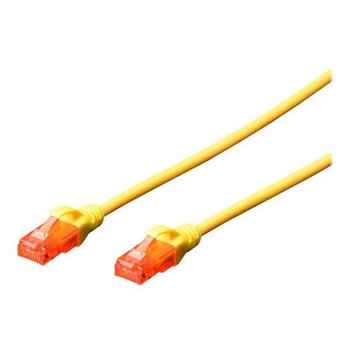 DIGITUS Professional - Cordon de raccordement - RJ-45 (M) pour RJ-45 (M) - 25 cm - UTP - CAT 6 - IEEE 802.3 - sans halogène, moulé, sans crochet - jaune