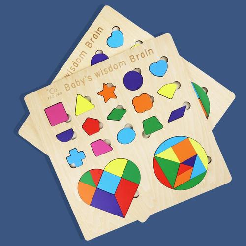 Échiquier Rond Trois En Un En Forme De C?ur, Jeu Éducatif Tangram Tetris Pour Enfants