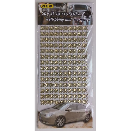 Strass Autocollant Jaune En Forme De Frise Et Carrés