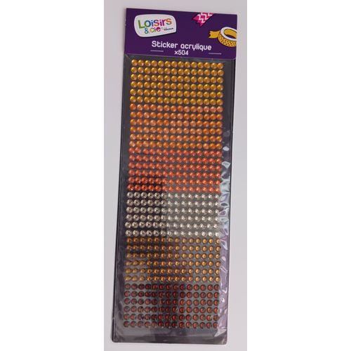 Strass Autocollant Jaune, Orange, Marron Dégradés En Forme De Mini Frise