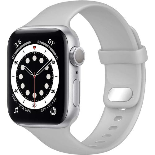 Compatible Pour Bracelet Apple Watch 41mm 38mm 40mm,Bracelet De Remplacement En Silicone Sport Doux Compatible Avec Iwatch Series 7 Se 6 5 4 3 2 1 Femmes Hommes (38/40/41mm-Fog)