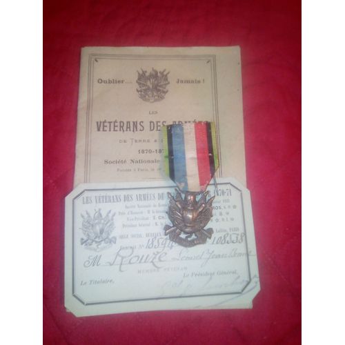 Lot Société Des Vétérans De 1870 - 1871