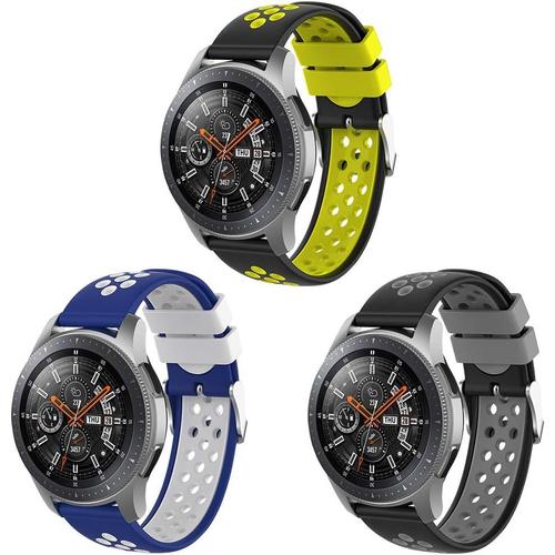 Compatible Avec Bracelet Gear S3 Frontier/Galaxy Watch 3 45mm/Galaxy Watch 46mm/Gear 2 /Huawei Watch Gt2 46mm/Watch Gt 46mm/Moto 360, Bracelet En Silicone De 22mm
