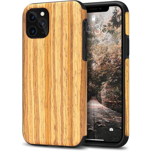 Coque Iphone 11 Pro Max Étui Hybride En Bois Et Tpu Coque Compatible Avec Iphone 11 Pro Max (Teak)