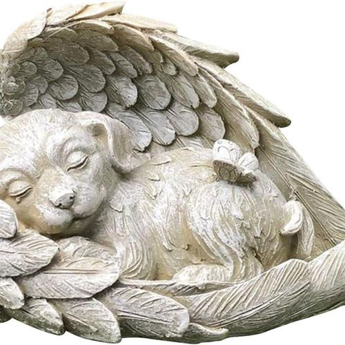 Statue D'animal Chien Chat Ange Figure Tombe Décoration Tombe Klb