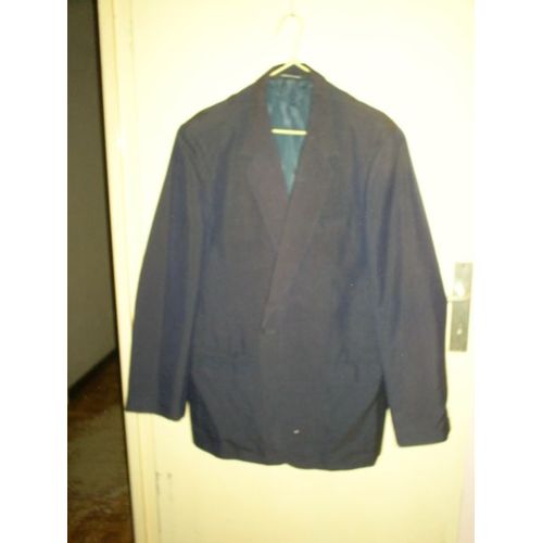Veste De Costume Trevira Polyester 44 Bleu