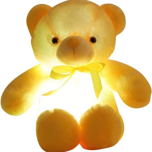 Ours En Peluche Led, Jouet Lumineux Coloré Jaune Klb