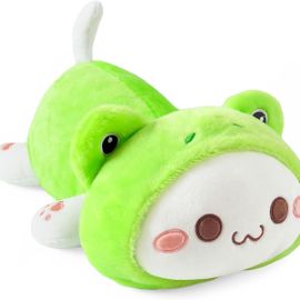 Peluche Peluche Peluche Chat Kawaii Peluche Chat Grenouille Verte 30cm Klb