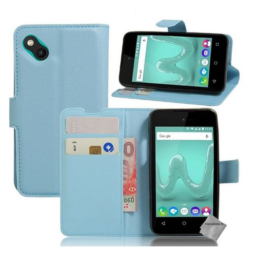 Housse Etui Coque Pochette Portefeuille Pour Wiko Sunny 2 Plus + Film Ecran - Bleu