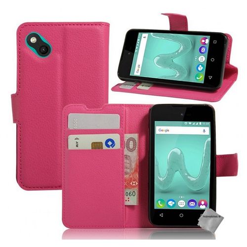 Housse Etui Coque Pochette Portefeuille Pour Wiko Sunny 2 Plus + Film Ecran - Rose