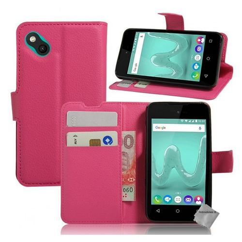 Housse Etui Coque Pochette Portefeuille Pour Wiko Sunny 2 Plus + Verre Trempe - Rose