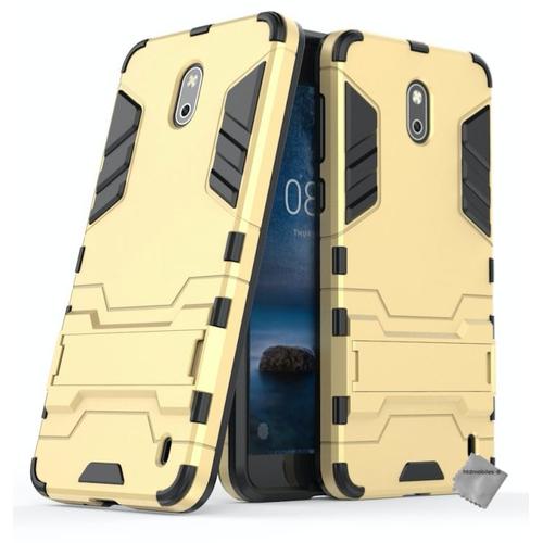 Housse Etui Coque Rigide Anti Choc Pour Nokia 2 + Film Ecran - Or