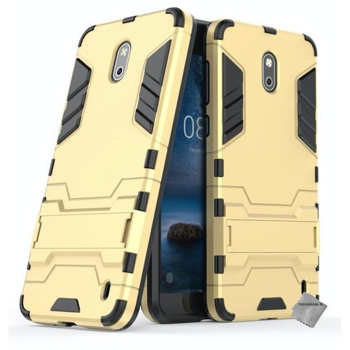 Housse Etui Coque Rigide Anti Choc Pour Nokia 2 + Verre Trempe - Or