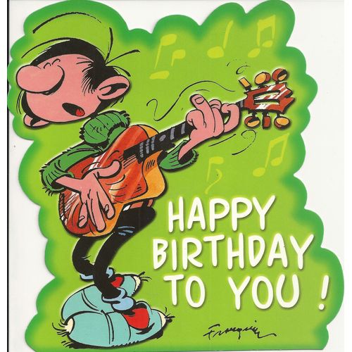 Gaston Lagaffe Carte Découpée « Happy Birthday To You ! »