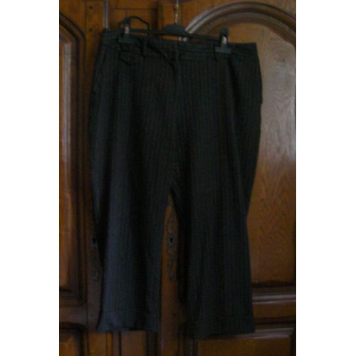 Pantacourt Rayé Gris Yessica - Taille 46