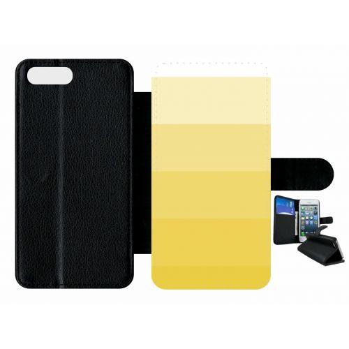 Etui A Rabat - Degrad Jaune - Compatible Avec Apple Iphone 8 Plus - Plastique - Bord Noir