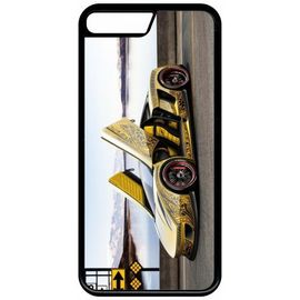 Coque Pour Smartphone - Tuning Voiture Jaune - Compatible Avec Apple Iphone 8 Plus - Plastique - Bord Noir