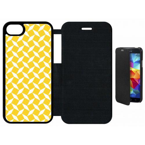 Etui A Flip Flap - Carreau Jaune - Compatible Avec Apple Iphone 8 - Plastique - Bord Noir