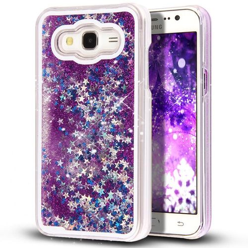 Coque Case Samsung Galaxy J5 2016 Liquide Violet Paillettes Silicone Rigide (Tpu)