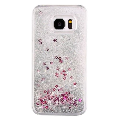 Coque Case Samsung Galaxy S6 Liquide Argent Etoiles & Paillettes Silicone Rigide (Tpu)