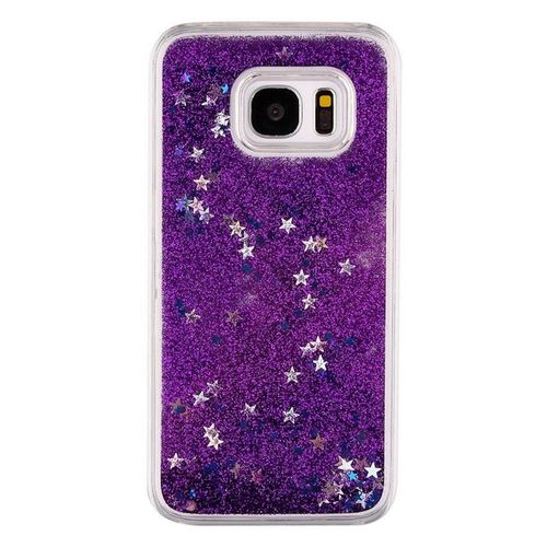 Coque Case Samsung Galaxy S6 Liquide Violet Etoiles & Paillettes Silicone Rigide (Tpu)
