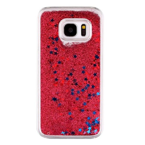 Coque Case Samsung Galaxy S6 Liquide Rouge Etoiles & Paillettes Silicone Rigide (Tpu)