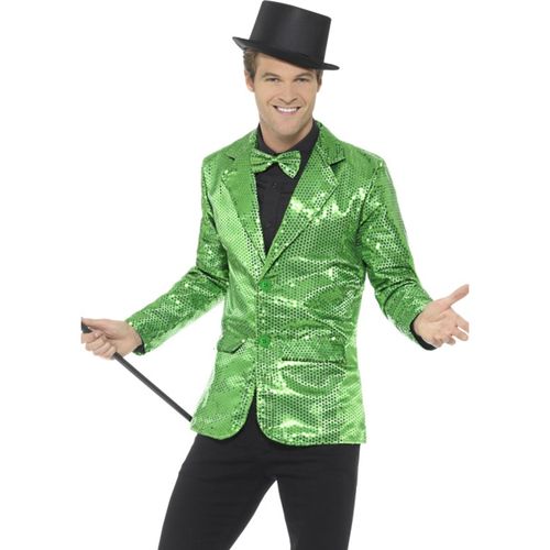 Veste Disco Verte À Sequins Luxe Homme Medium