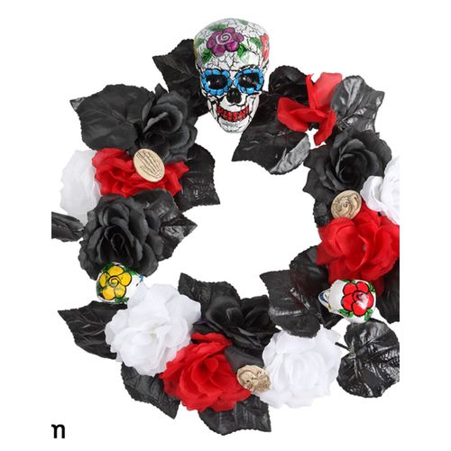 Couronne Fleurie 47 Cm Dia De Los Muertos Taille Unique