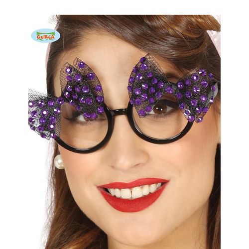 Lunettes Années 50 Avec Noeuds Violets Femme Taille Unique