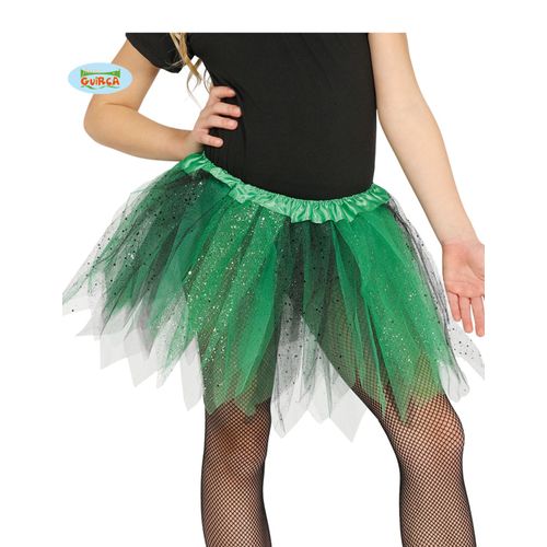 Tutu Bicolore Noir Et Vert À Paillettes Fille Taille Unique