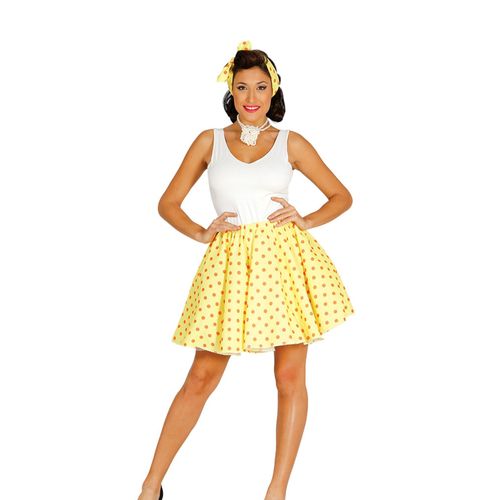 Jupe Et Foulard Jaune À Pois Années 50 Femme Taille Unique