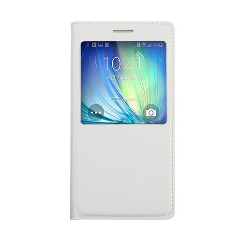 Etui A Rabat Samsung Galaxy Alpha G850 Blanc Cuir Simili (Pu)