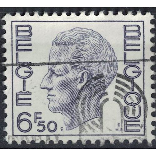 Belgique 1976 Oblitéré Used King Roi Baudoin Type Elström 6f50 Violet Noir Su