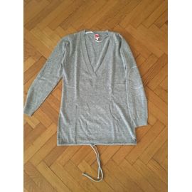 Pull Dorotennis Laine Et Viscose Taille 40 Gris