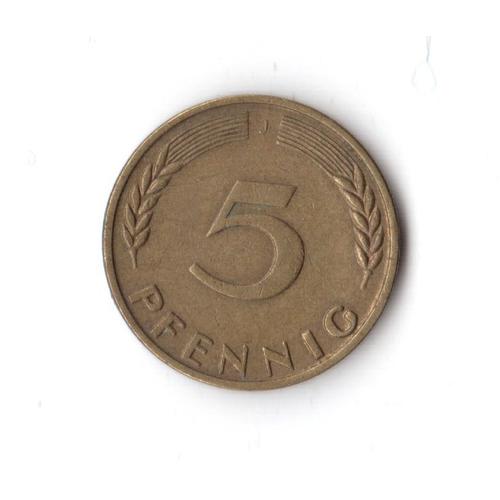 5 Pfennig 1950 Lettre J