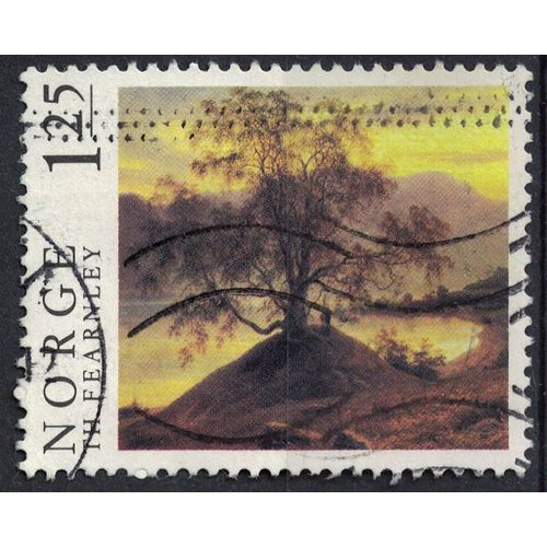 Norvège 1976 Oblitéré Peinture De Thomas Fearnley Vieux Bouleau Au Sognefjord Old Birch Tree Su