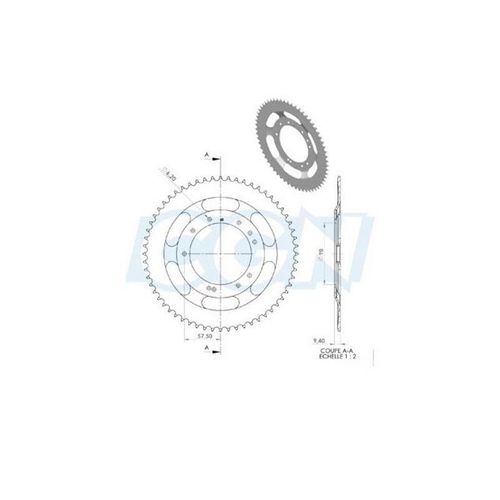 Couronne Cyclo Adaptable Mbk 51s Grimeca 56dts (D98) 10 Trous